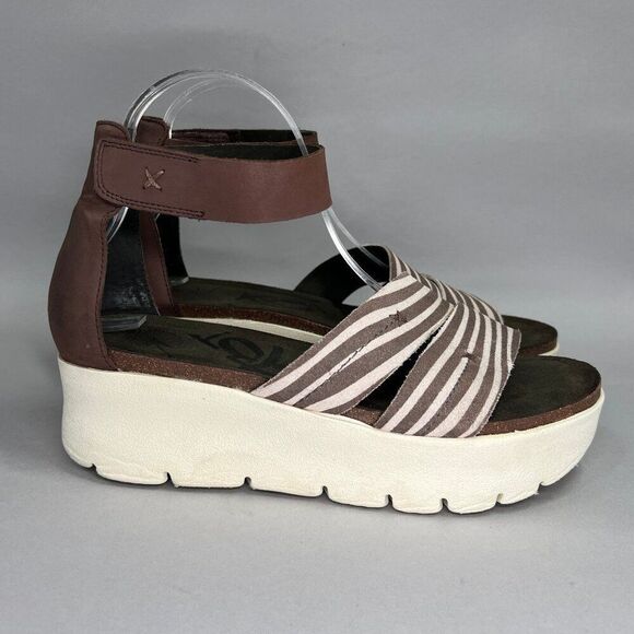 OTBT Montauk Sandals Women's Size 8.5 Wedge Platform Ankle Wrap Hook & Loop - Picture 1 of 12